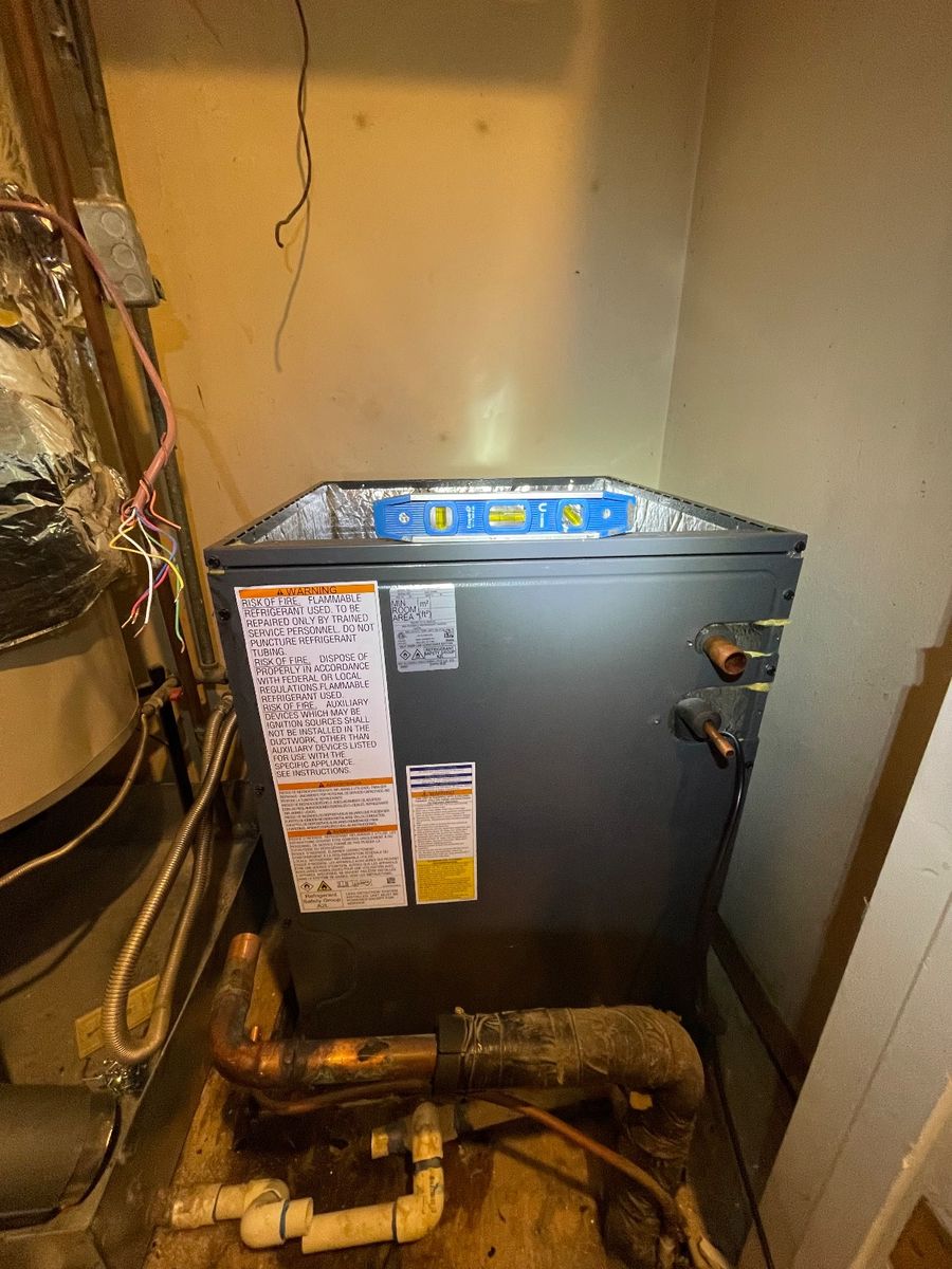 Trophy Club HVAC indoor equipment install in progress